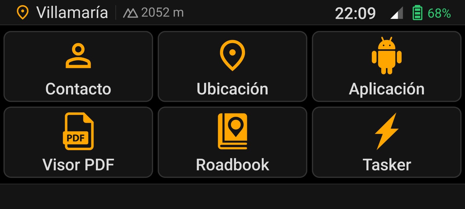 Pantalla de favoritos de Moto Media Link