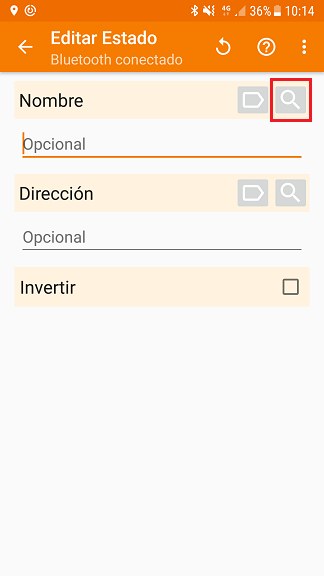 Editar estado Bluetooth conectado en Tasker