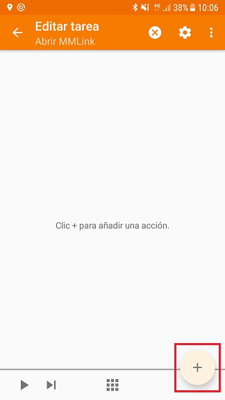 Añadir acción a la tarea